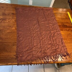 Pashmina Rich Brown Scarf with Fringe